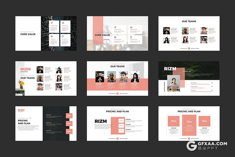 86页粉色简约范工作汇报分析统计PPT模板 - 顶尖PPT