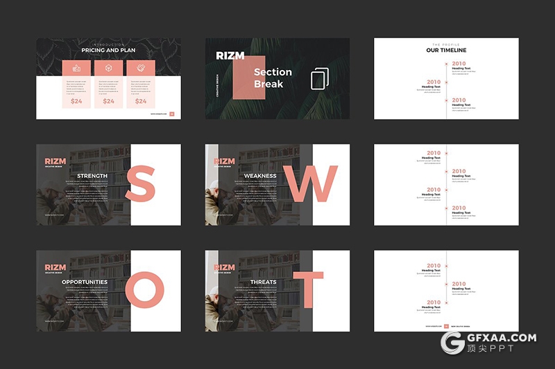 86页粉色简约范工作汇报分析统计PPT模板 - 顶尖PPT