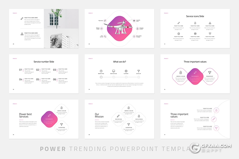 129页创意线条风格产品介绍展示商务通用PPT模板 - 顶尖PPT