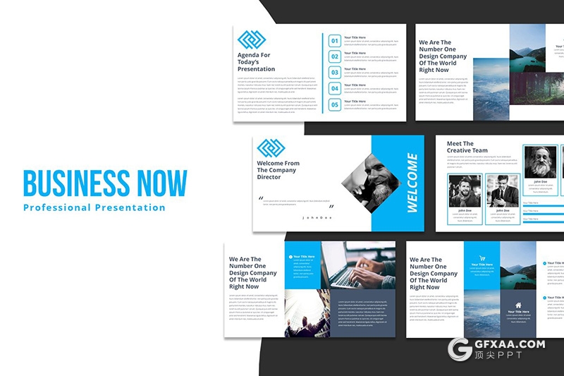 110页蓝色欧美商务图形PPT年终工作总结汇报ppt模板 - 顶尖PPT