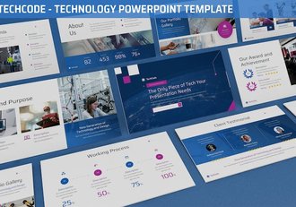 网络公司代码程序开发AI智能科技国外PPT模板 - 顶尖PPT