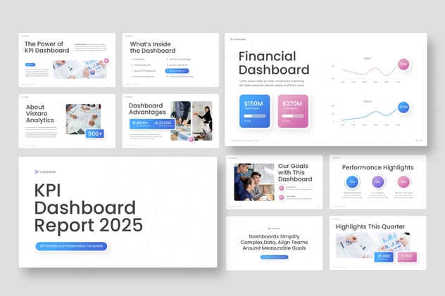 KPI业绩指标报告数据展示PPT模板 - 顶尖PPT