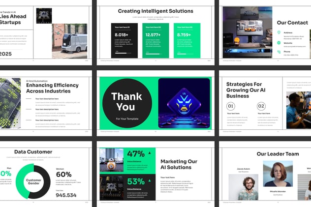 人工智能技术研发应用解决方案新兴企业keynote模板 - 顶尖PPT