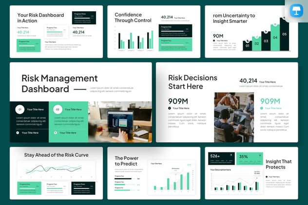 风险管理仪表板监控系统Keynote模板 - 顶尖PPT