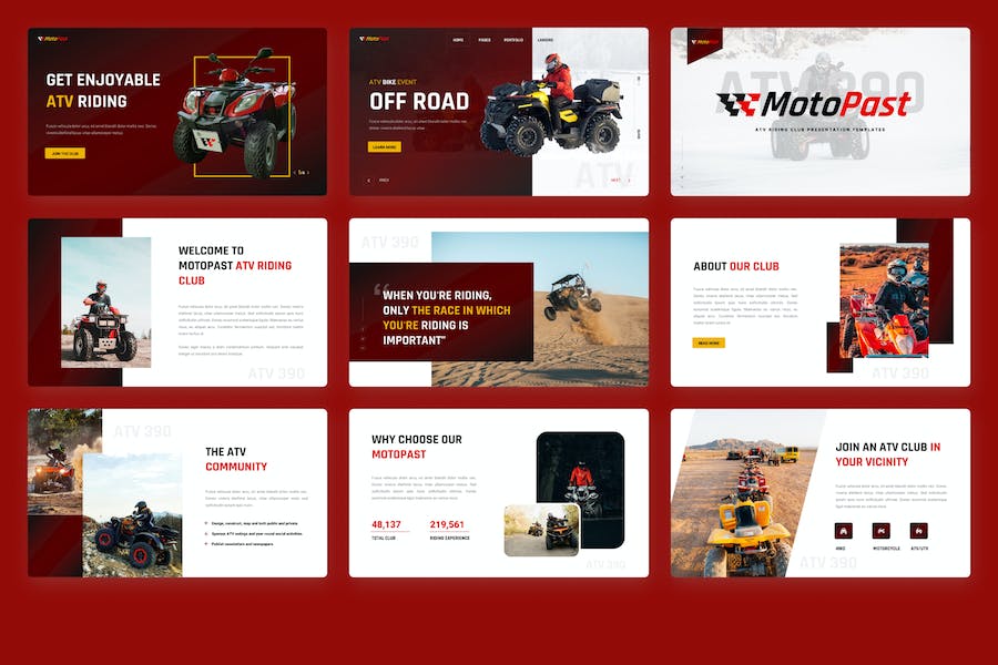 四轮摩托俱乐部PPT模板 - 顶尖PPT
