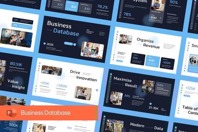 业务数据库信息管理系统PPT模板 - 顶尖PPT