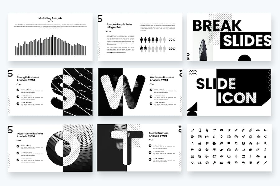 黑色时尚杂志风格keynote模板 - 顶尖PPT