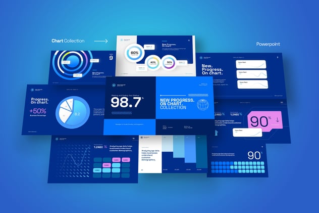 CD图表数据展示收集PPT模板 - 顶尖PPT