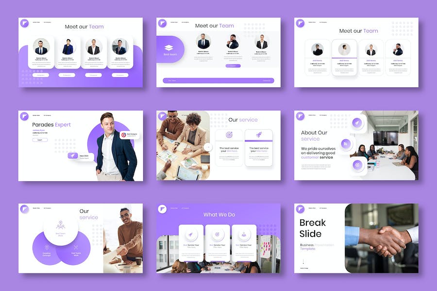 紫色大气商业计划企业合作项目策划多用途商务PPT模板 - 顶尖PPT