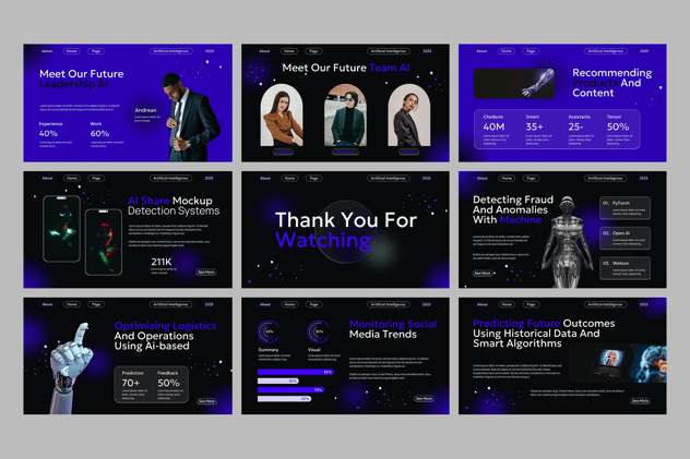 人工智能AI科技PPT模板 - 顶尖PPT