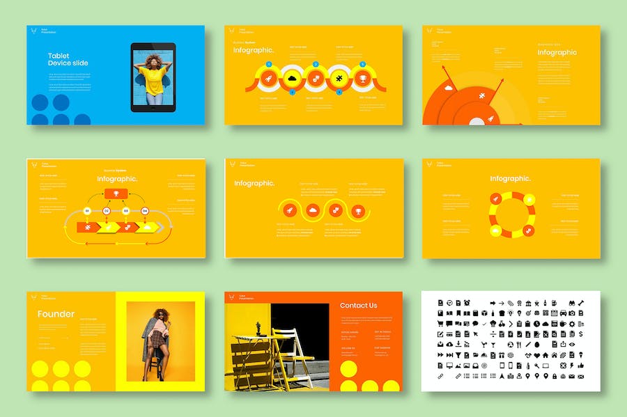 橙黄色创意商业策划Keynote模板 - 顶尖PPT