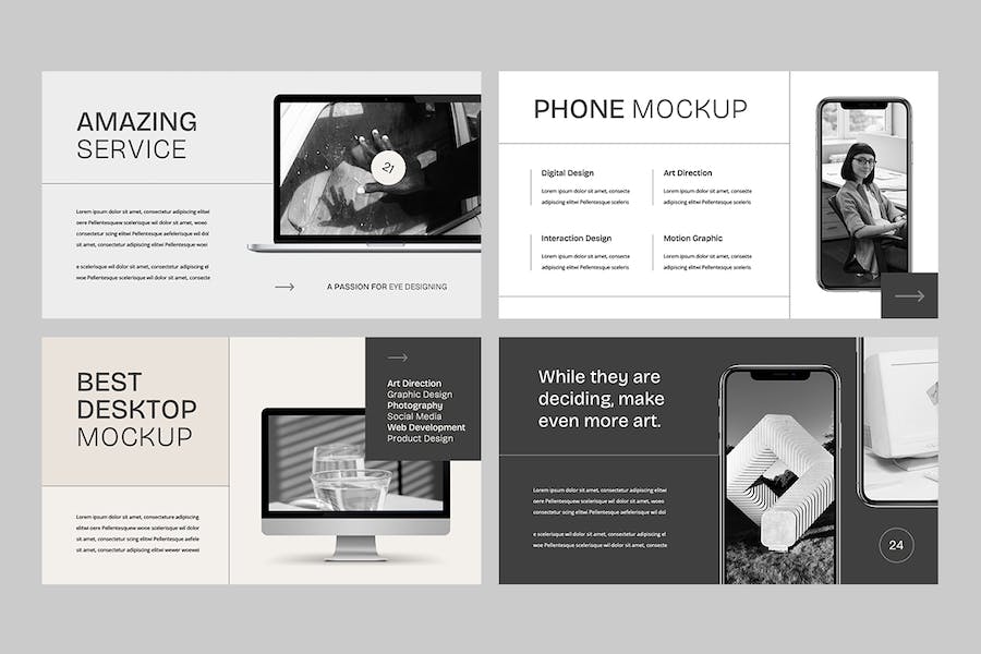 欧美风产品组合与作品集Keynote模板 - 顶尖PPT