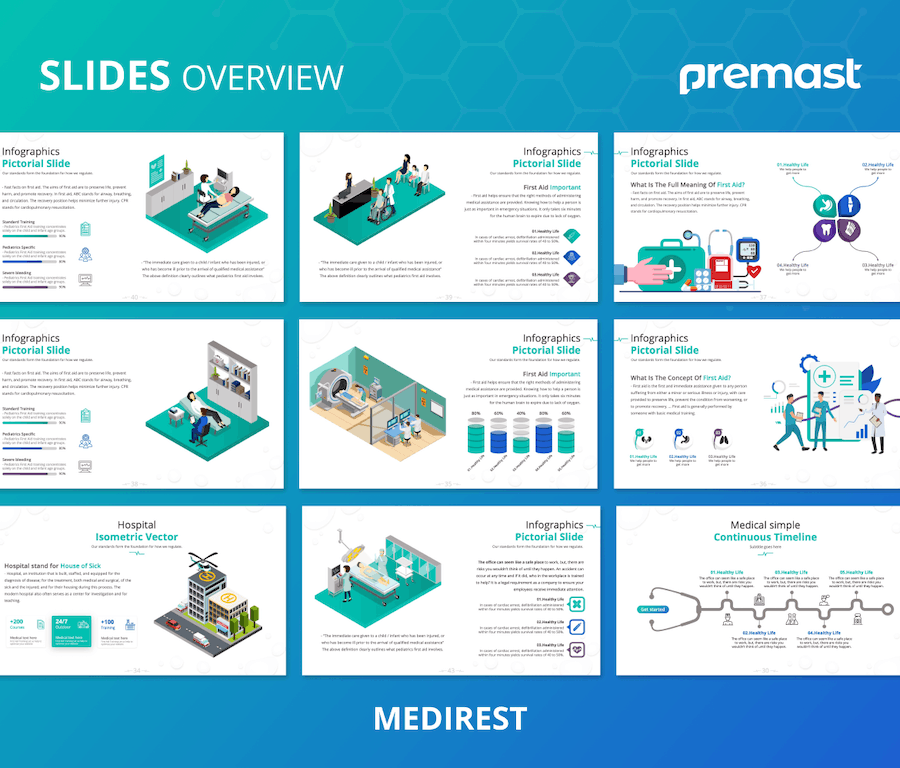 医疗相关机构急救培训组织PPT模板 - 顶尖PPT