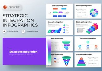 彩色战略整合可视化信息图形PPT模板 - 顶尖PPT