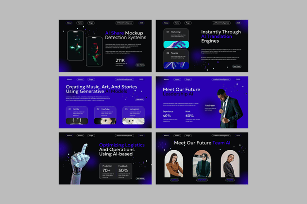 人工智能AI科技PPT模板 - 顶尖PPT