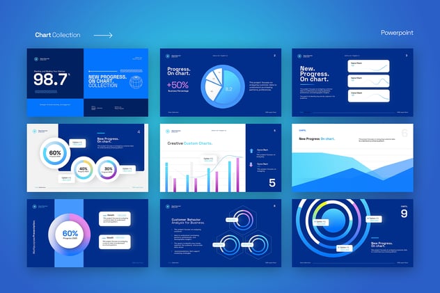 CD图表数据展示收集PPT模板 - 顶尖PPT