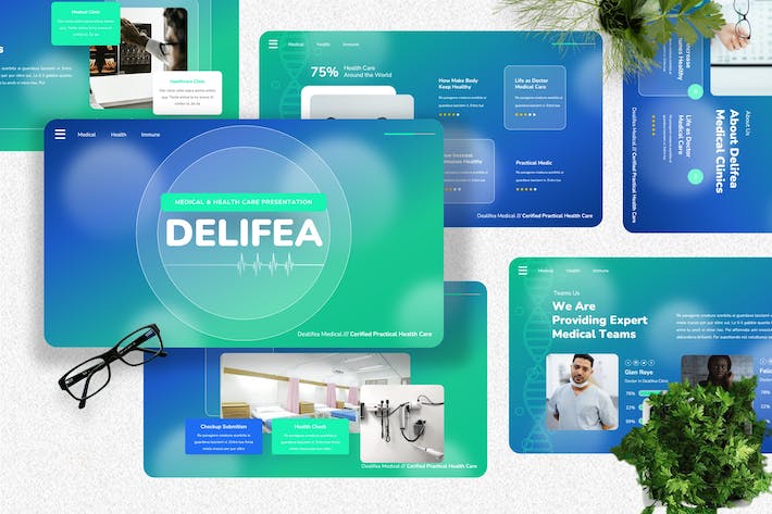 医疗健康行业方案演讲PPT模板 - 顶尖PPT