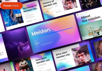 多彩图片网格商业计划PPT模板 - 顶尖PPT