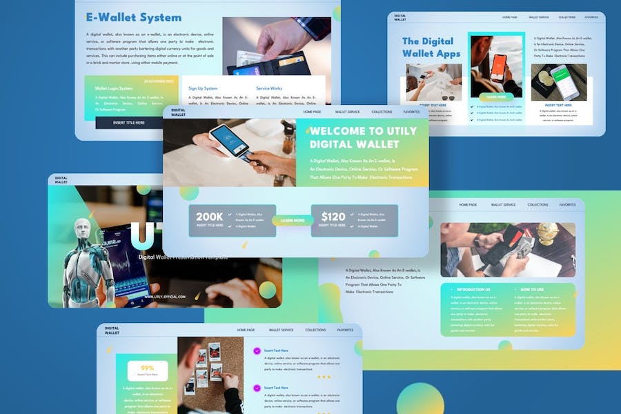 数字钱包支付应用实用工具PPT模板 - 顶尖PPT