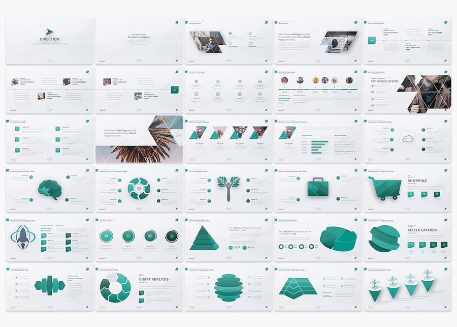 多功能商务立体数据图形图表keynote模板 - 顶尖PPT