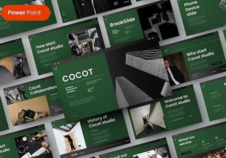 暗绿色国外商务通用PPT模板 - 顶尖PPT