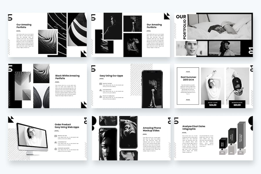 黑色时尚杂志风格keynote模板 - 顶尖PPT