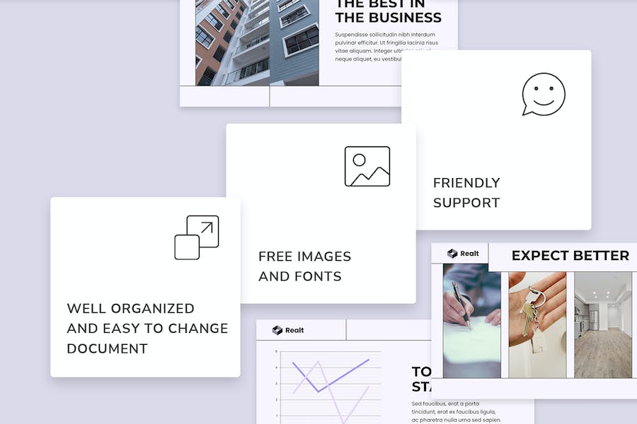 扁平化极简风格房地产装修公司数据分析PPT模板 - 顶尖PPT