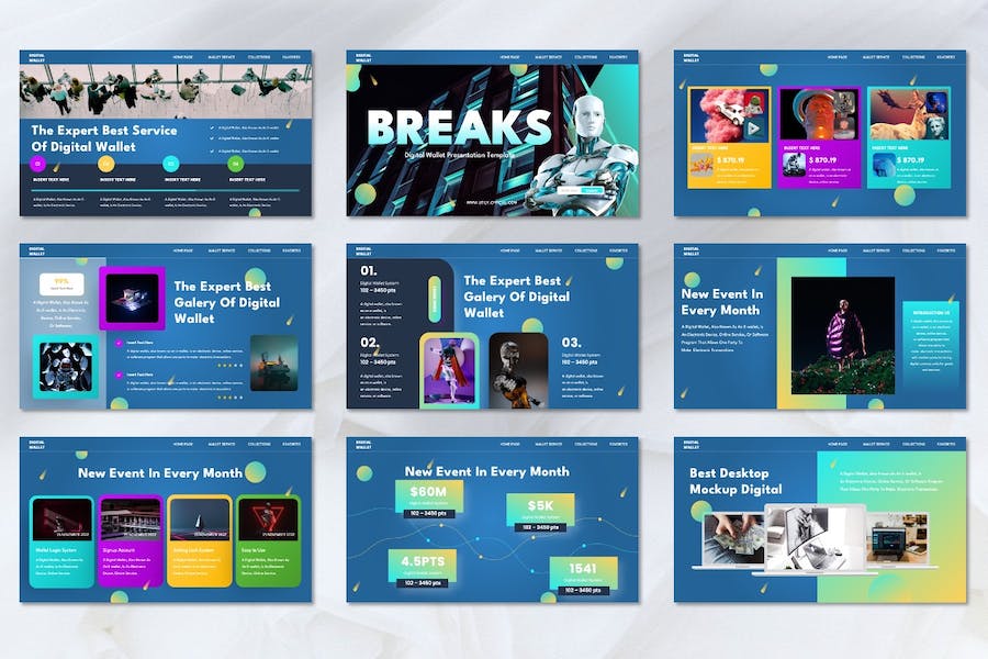 数字钱包支付应用实用工具PPT模板 - 顶尖PPT
