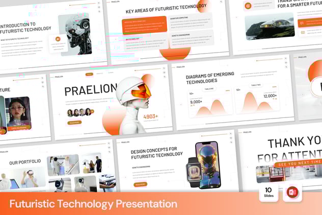 未来科技发展AI机器人技术PPT模板 - 顶尖PPT
