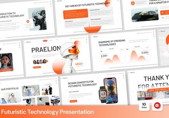 未来科技发展AI机器人技术PPT模板 - 顶尖PPT
