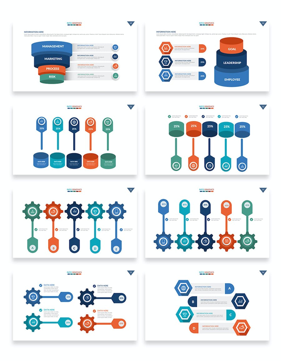 企业商务数据分析标签式信息图表keynote模板 - 顶尖PPT
