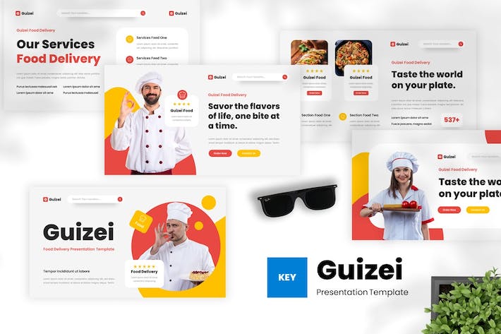 食品外送讲述展示方案推介Keynote模板 - 顶尖PPT