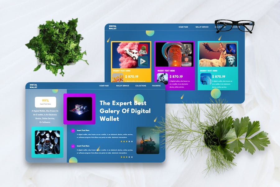 数字钱包支付应用实用工具PPT模板 - 顶尖PPT