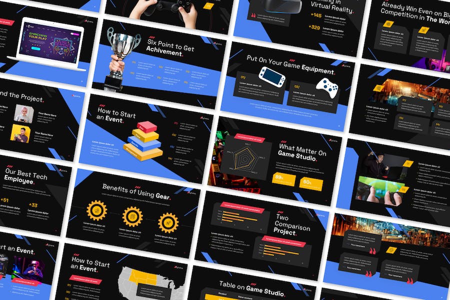 游戏工作室项目推介运营PPT模板 - 顶尖PPT