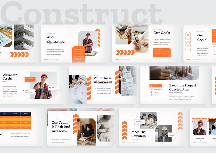 室内设计工人装修施工主题PPT模板 - 顶尖PPT