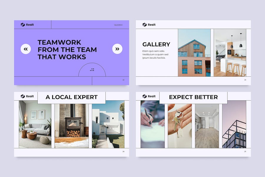 扁平化极简风格房地产装修公司数据分析PPT模板 - 顶尖PPT