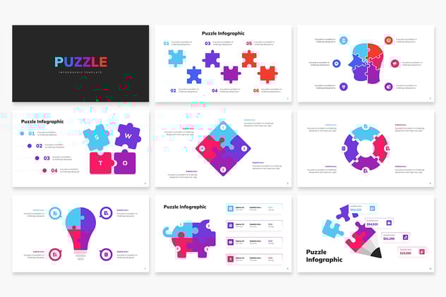 彩色益智信息图形keynote模板 - 顶尖PPT