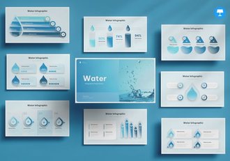 水信息图形keynote模板 - 顶尖PPT