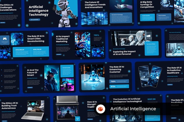 AI人工智能技术PPT模板 - 顶尖PPT