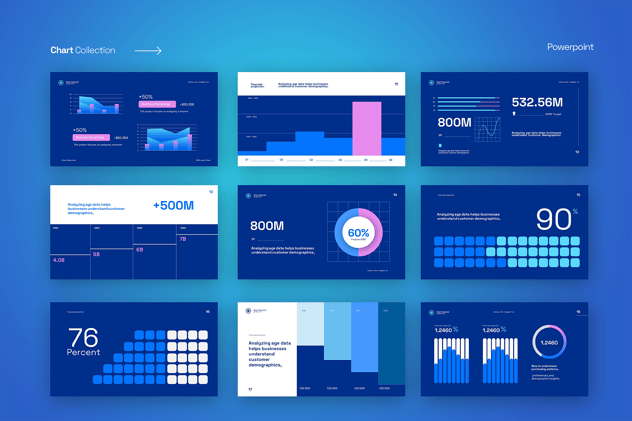 CD图表数据展示收集PPT模板 - 顶尖PPT