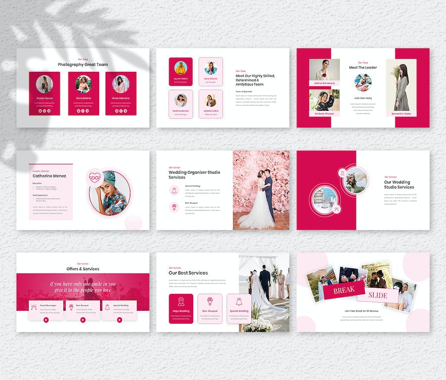 浪漫婚礼主办方活动策划PPT模板 - 顶尖PPT