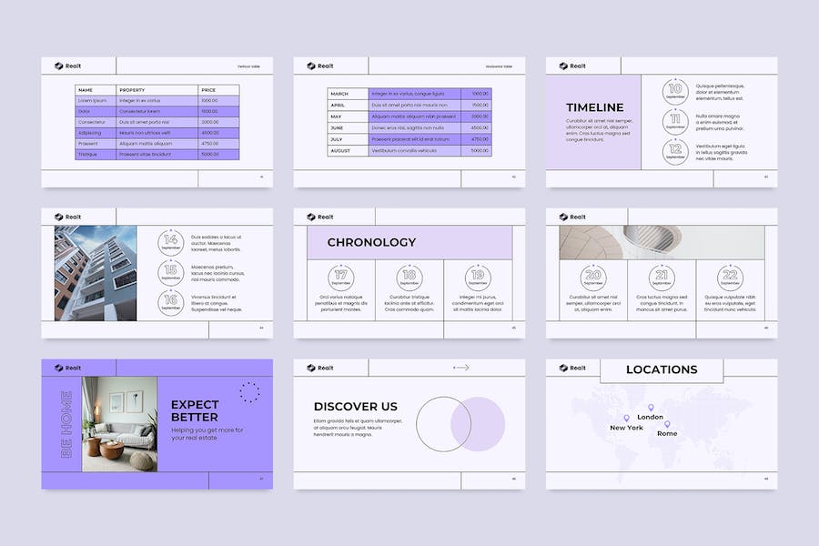 扁平化极简风格房地产装修公司数据分析PPT模板 - 顶尖PPT