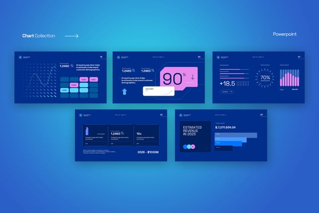 CD图表数据展示收集PPT模板 - 顶尖PPT