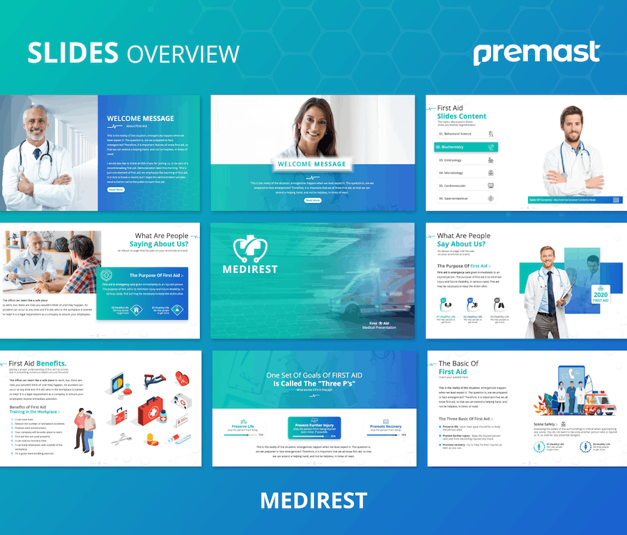 医疗相关机构急救培训组织PPT模板 - 顶尖PPT