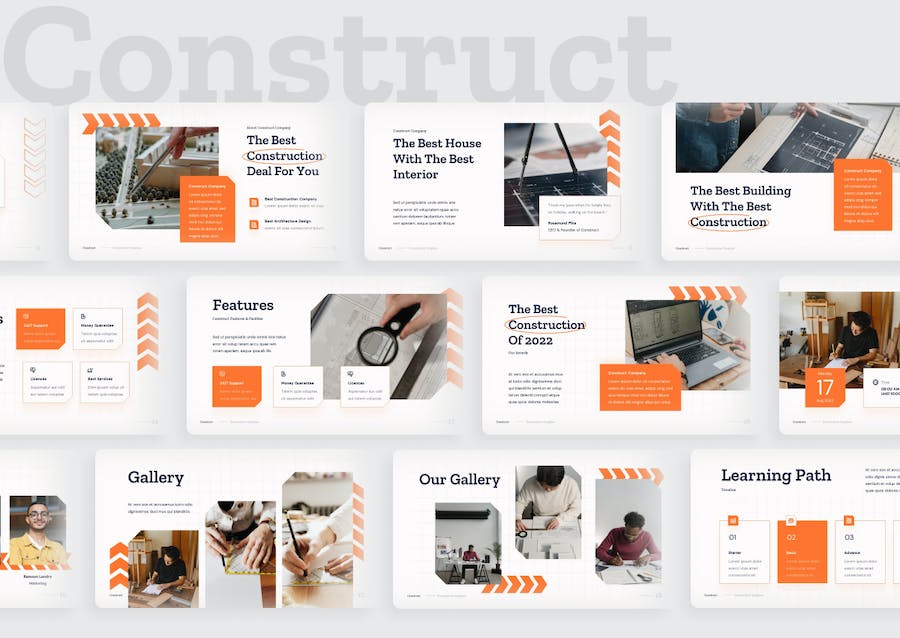 室内设计工人装修施工主题PPT模板 - 顶尖PPT