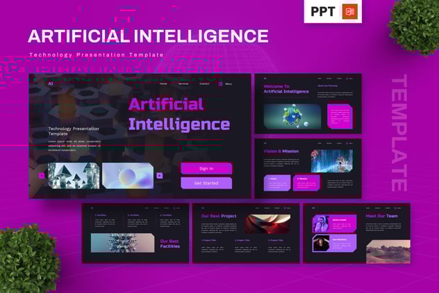 人工智能技术主题PPT模板 - 顶尖PPT