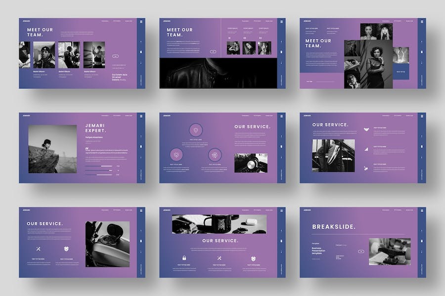 紫色商务商业通用国外PPT模板 - 顶尖PPT