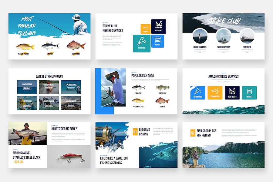 钓鱼俱乐部keynote模板 - 顶尖PPT