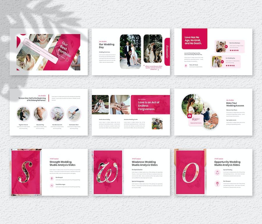 浪漫婚礼主办方活动策划PPT模板 - 顶尖PPT