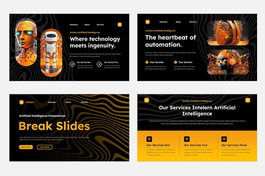 人工智能技术应用讲述装置设备展示PPT模板 - 顶尖PPT